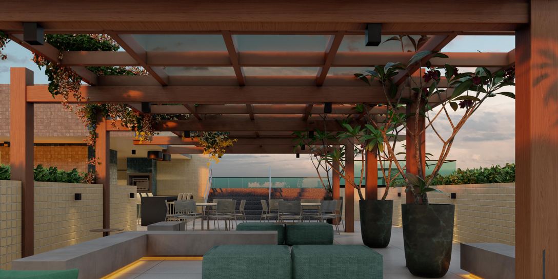 Lounge gourmet do rooftop