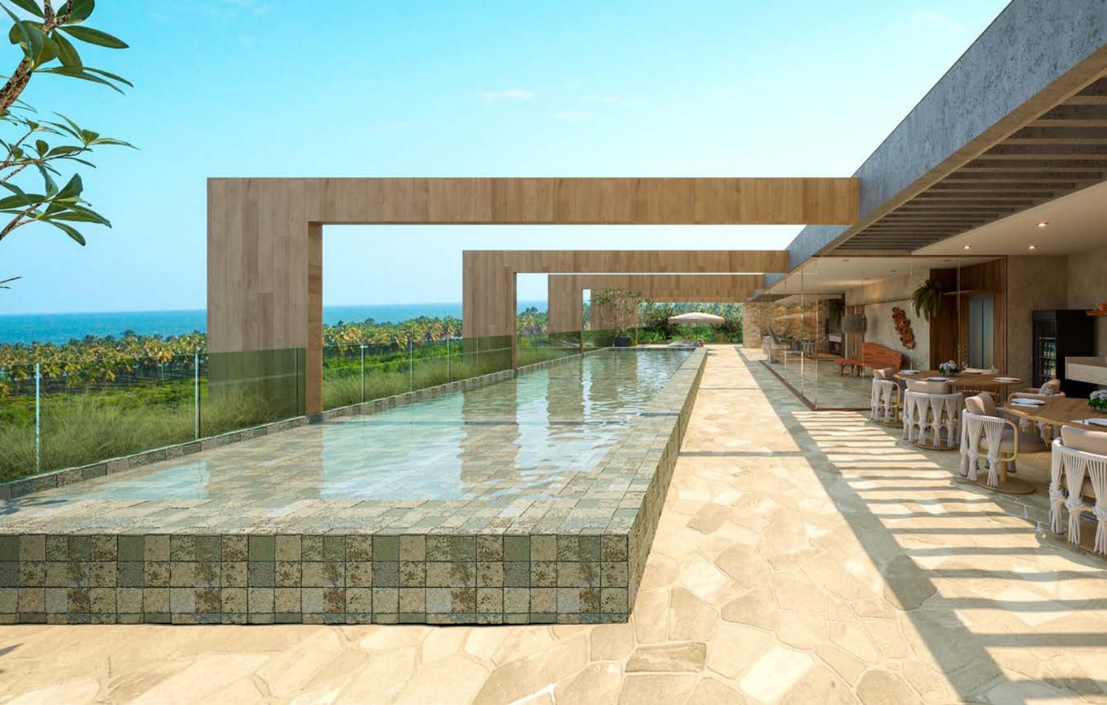 Piscina e gourmet no rooftop